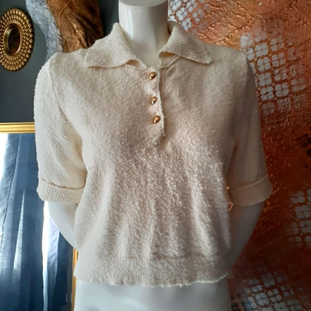 NWT Zara Cotton Blend Collared Sweater